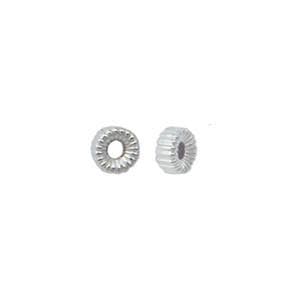 #FBB-204SS Silver Roundel Beads, 4mm