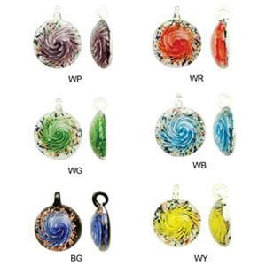 #BS-G200 Lampwork Glass Flower Pendant, 35mm