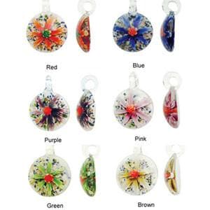 #BS-G301 Lampwork Glass Flower Pendant, 35mm