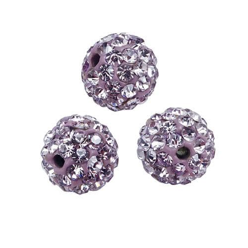 Rhinestone Pave Polymer Clay Ball Bead 8mm-Nile Corp