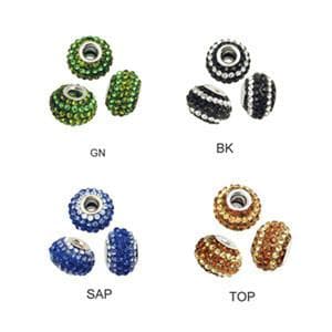 #BS-PD132A Striped Pattern Rhinestone Rondelle Bead, 16mm x 11mm