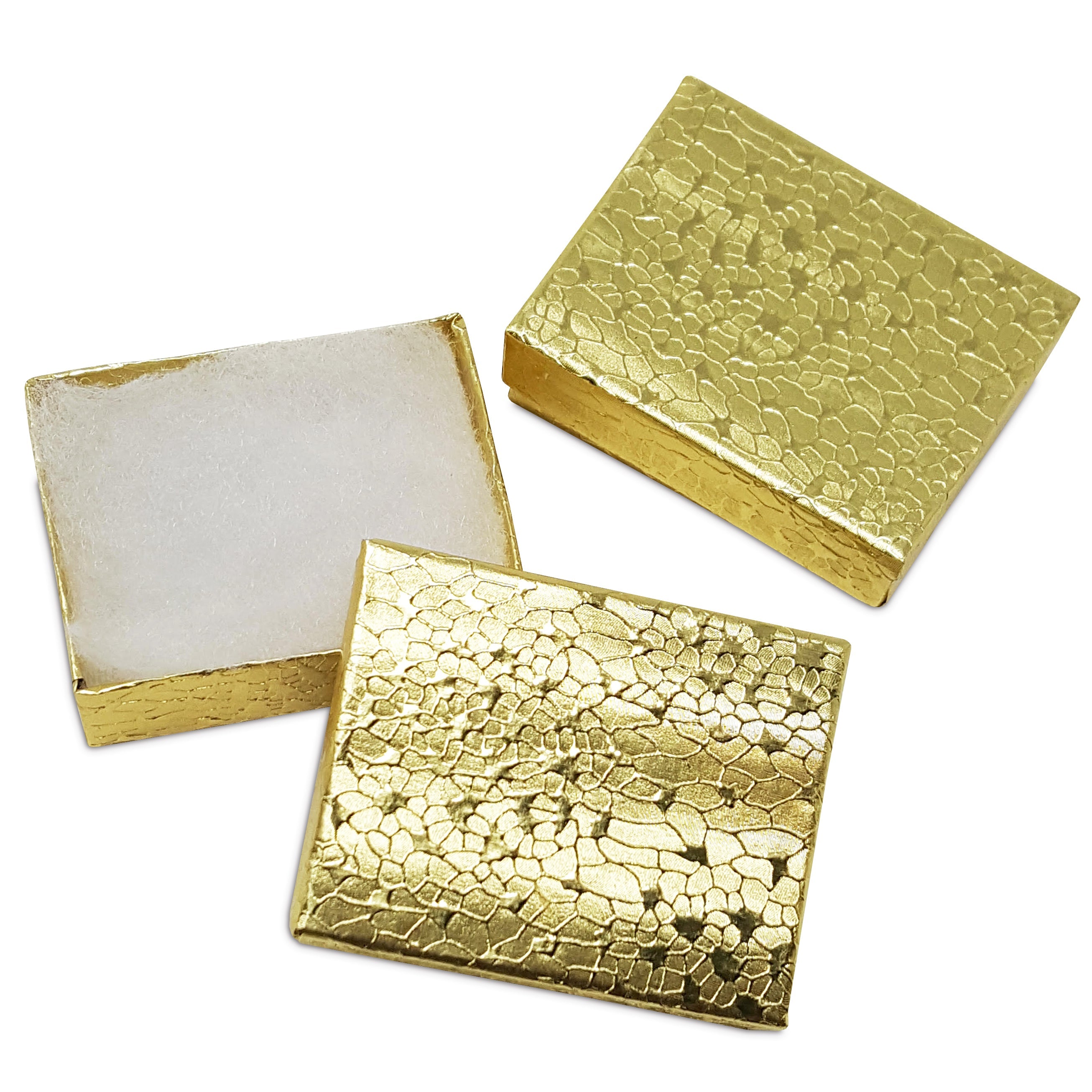 #BX2821 Gold and Silver Color Paper Cotton Filled Boxes