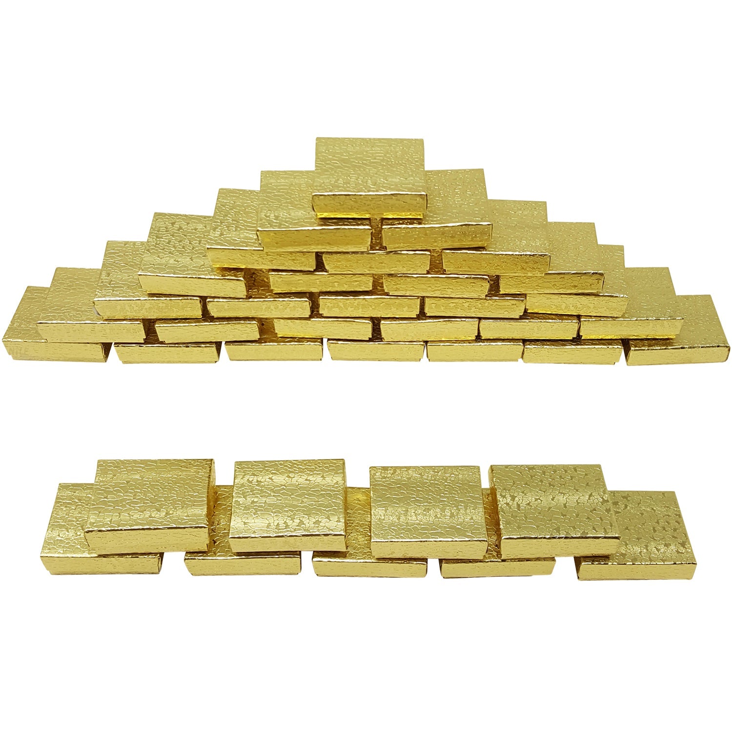 #BX2821 Gold and Silver Color Paper Cotton Filled Boxes