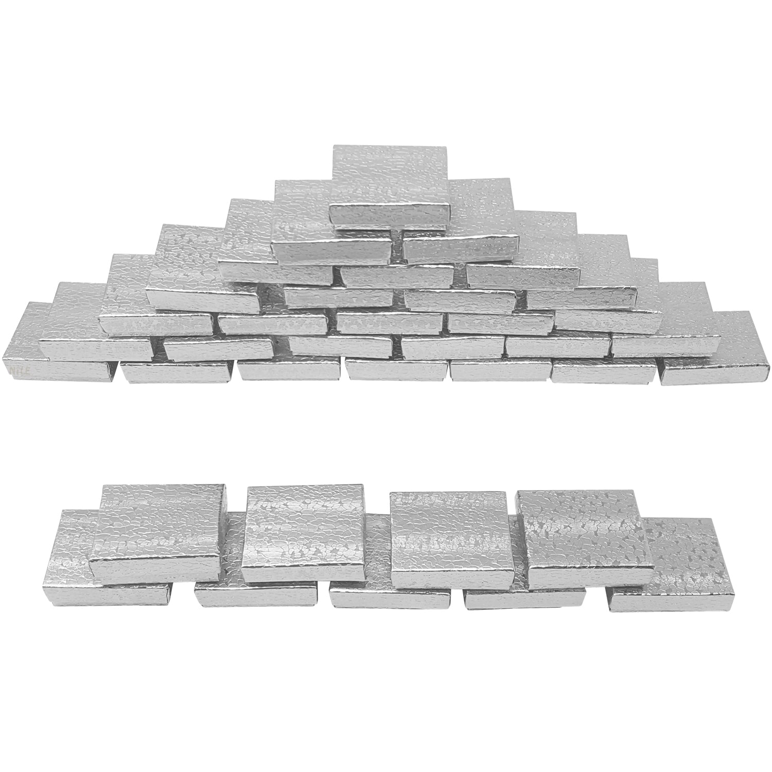 #BX2833 Gold and Silver Color Paper Cotton Filled Boxes