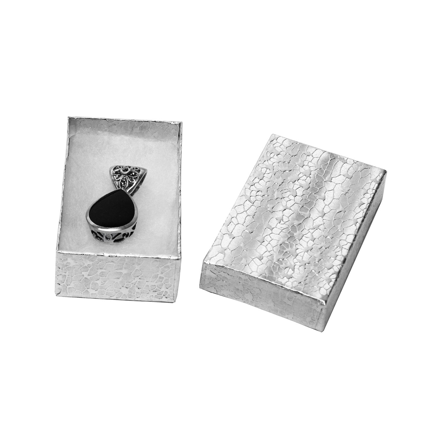 #BX2821 Gold and Silver Color Paper Cotton Filled Boxes