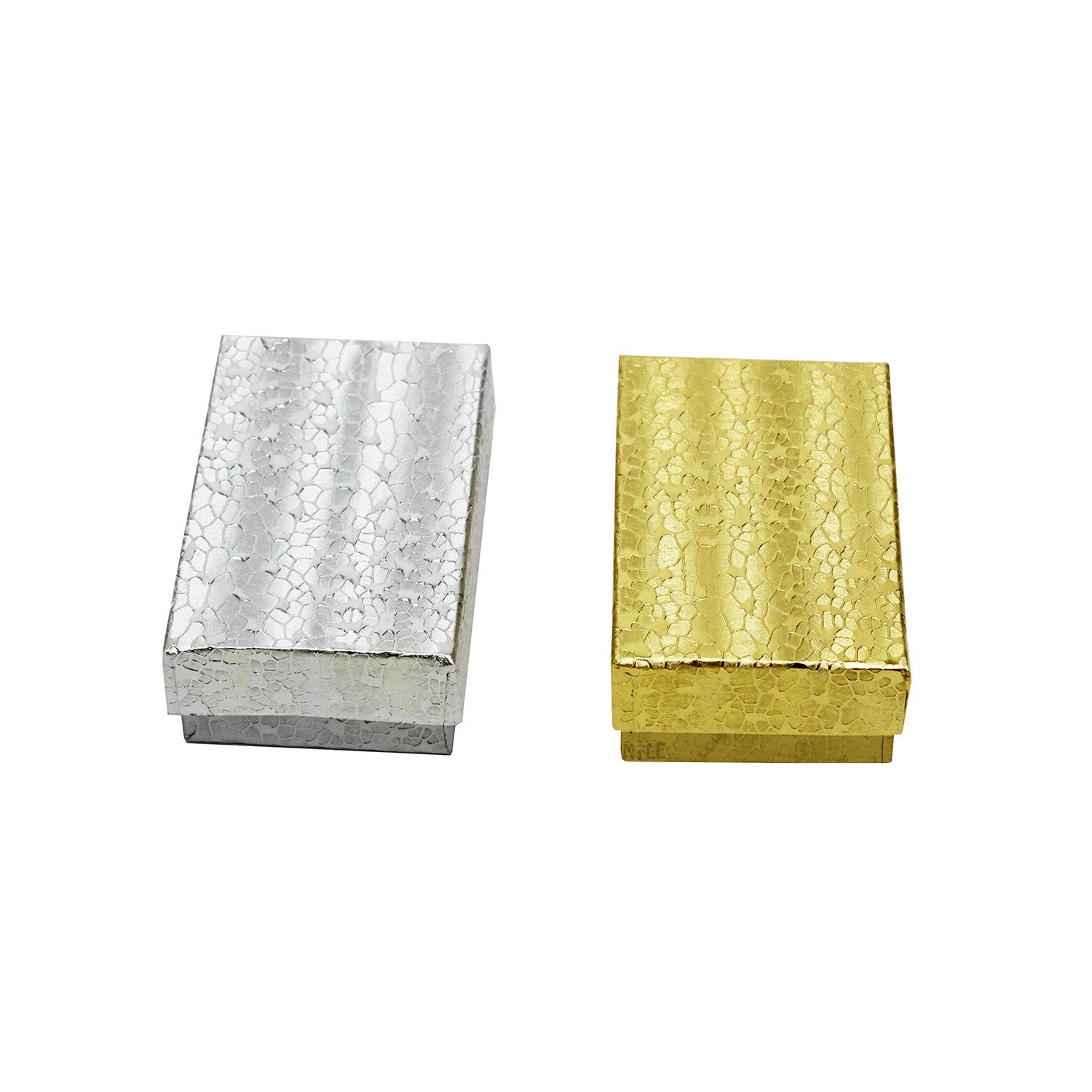 #BX2821 Gold and Silver Color Paper Cotton Filled Boxes