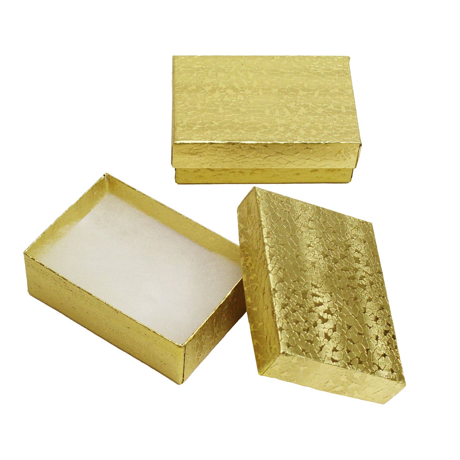 #BX2832 Gold and Silver Color Paper Cotton Filled Boxes