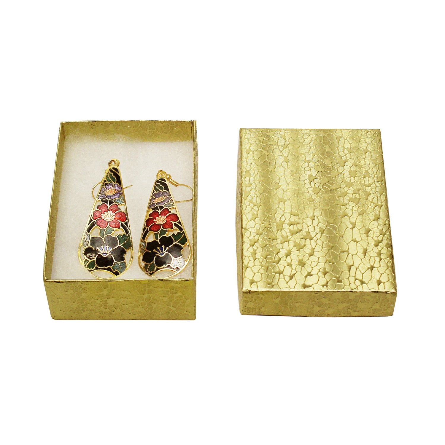 #BX2832 Gold and Silver Color Paper Cotton Filled Boxes