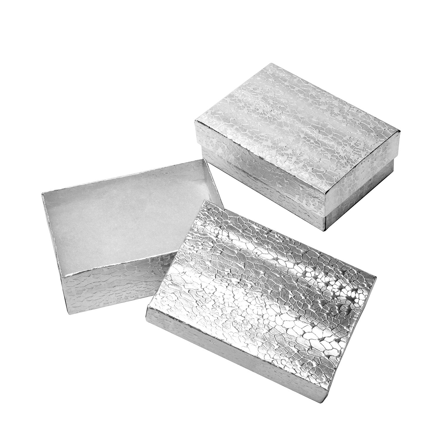 #BX2832 Gold and Silver Color Paper Cotton Filled Boxes