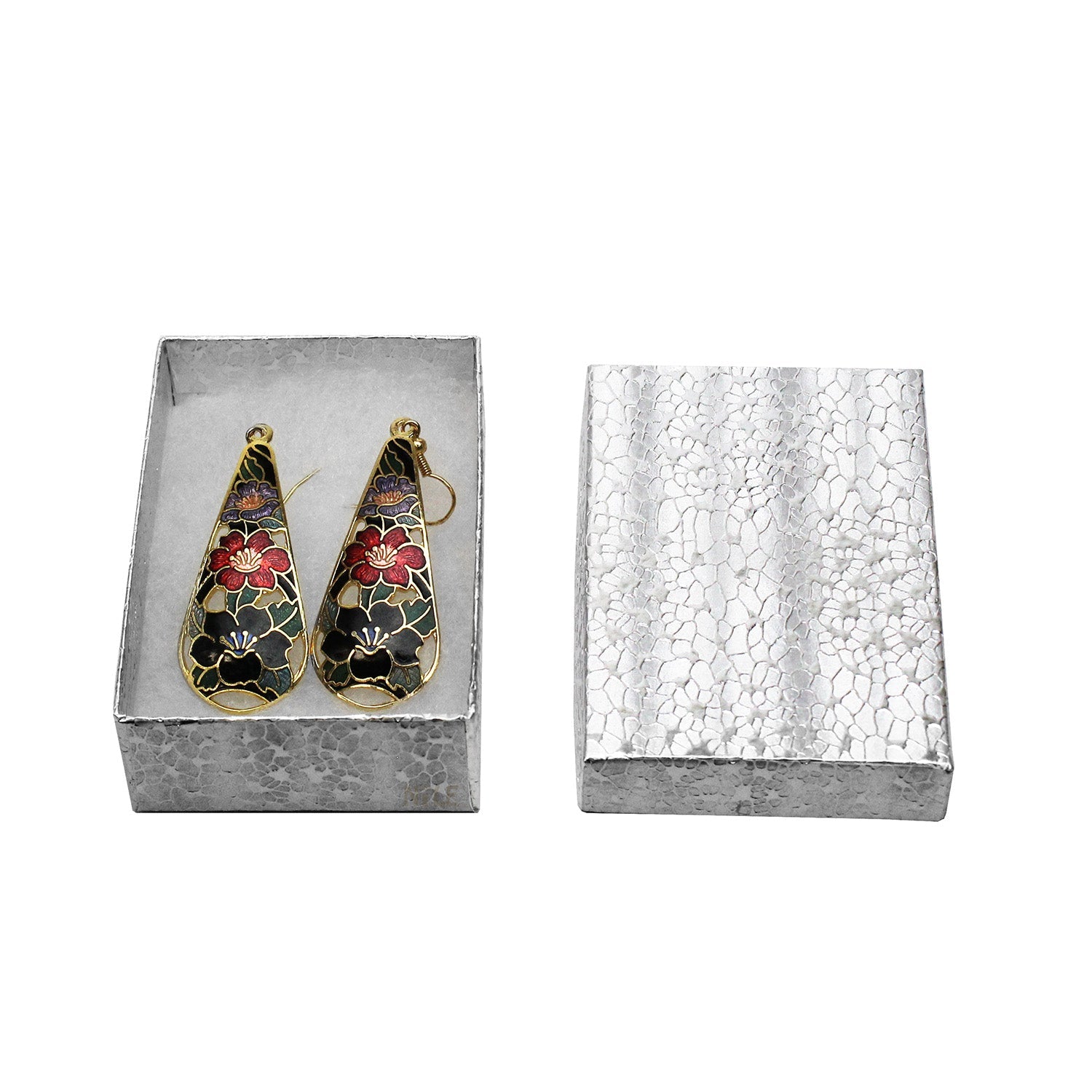 #BX2832 Gold and Silver Color Paper Cotton Filled Boxes