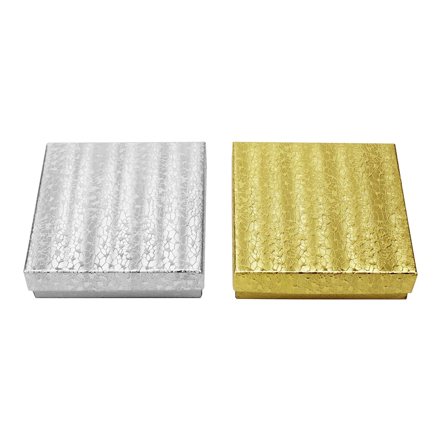 #BX2833 Gold and Silver Color Paper Cotton Filled Boxes