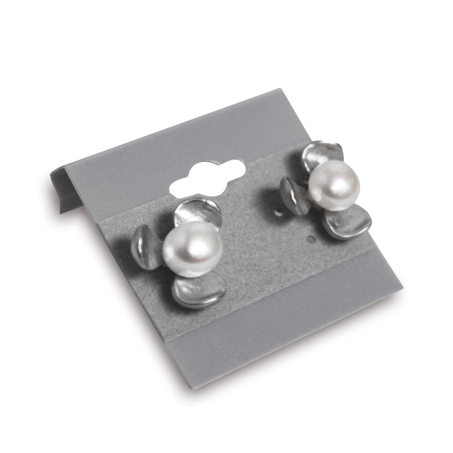 #BX570 Gray Flocked Plastic Earring Hanging Card