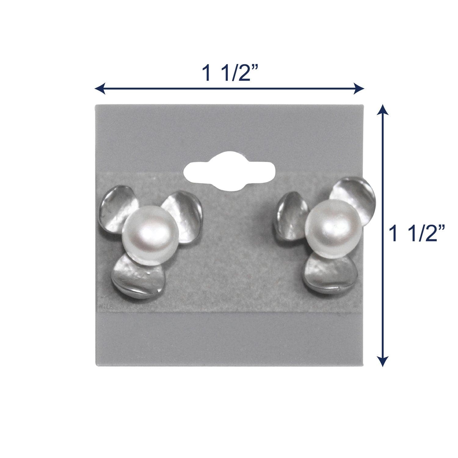 #BX570 Gray Flocked Plastic Earring Hanging Card