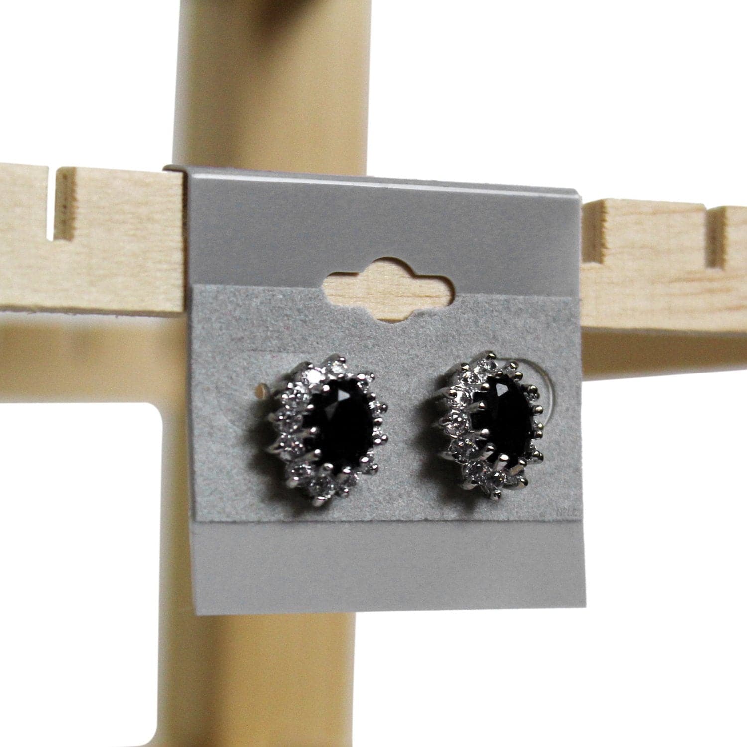 #BX570 Gray Flocked Plastic Earring Hanging Card