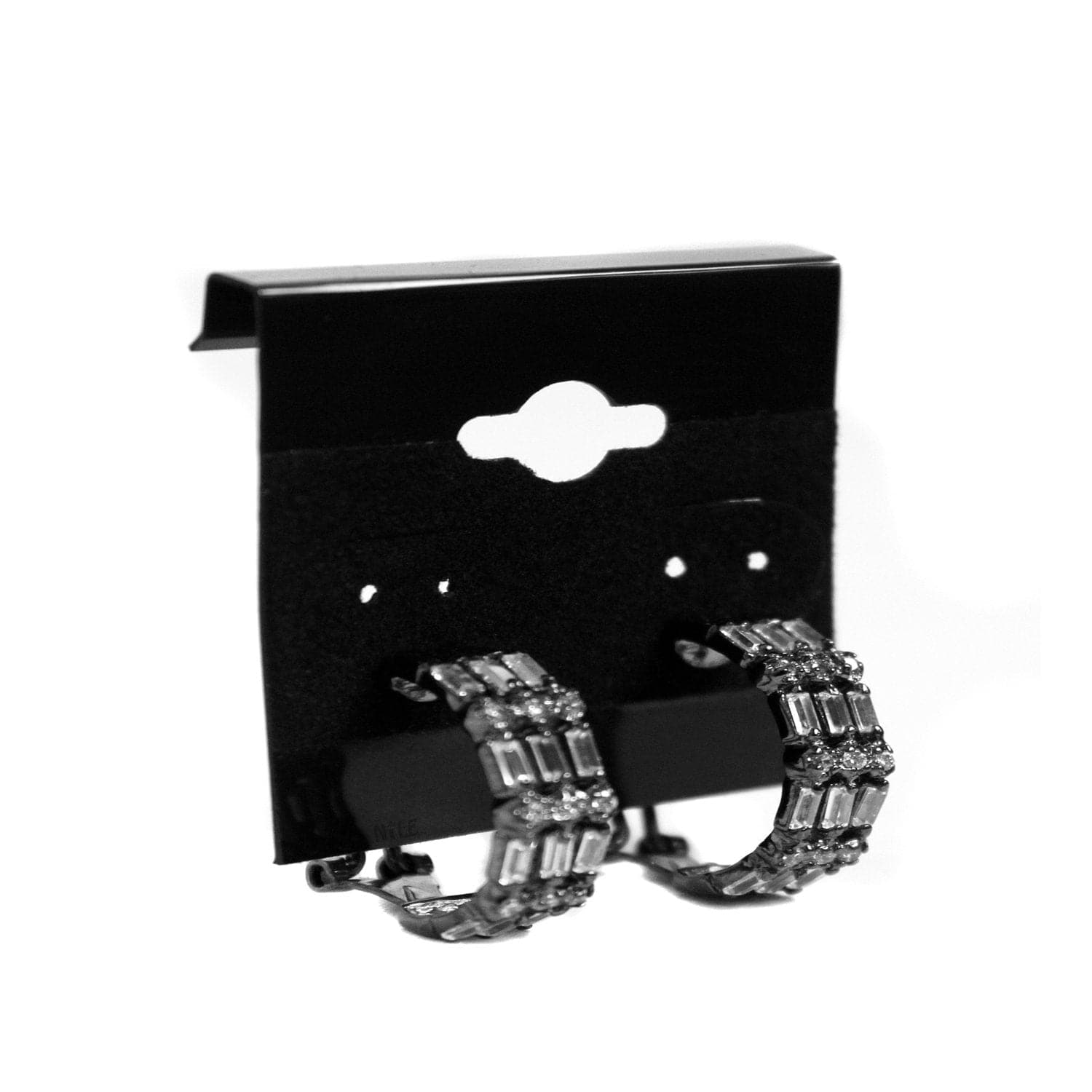 #BX571 Plain Black Hanging Earring Cards