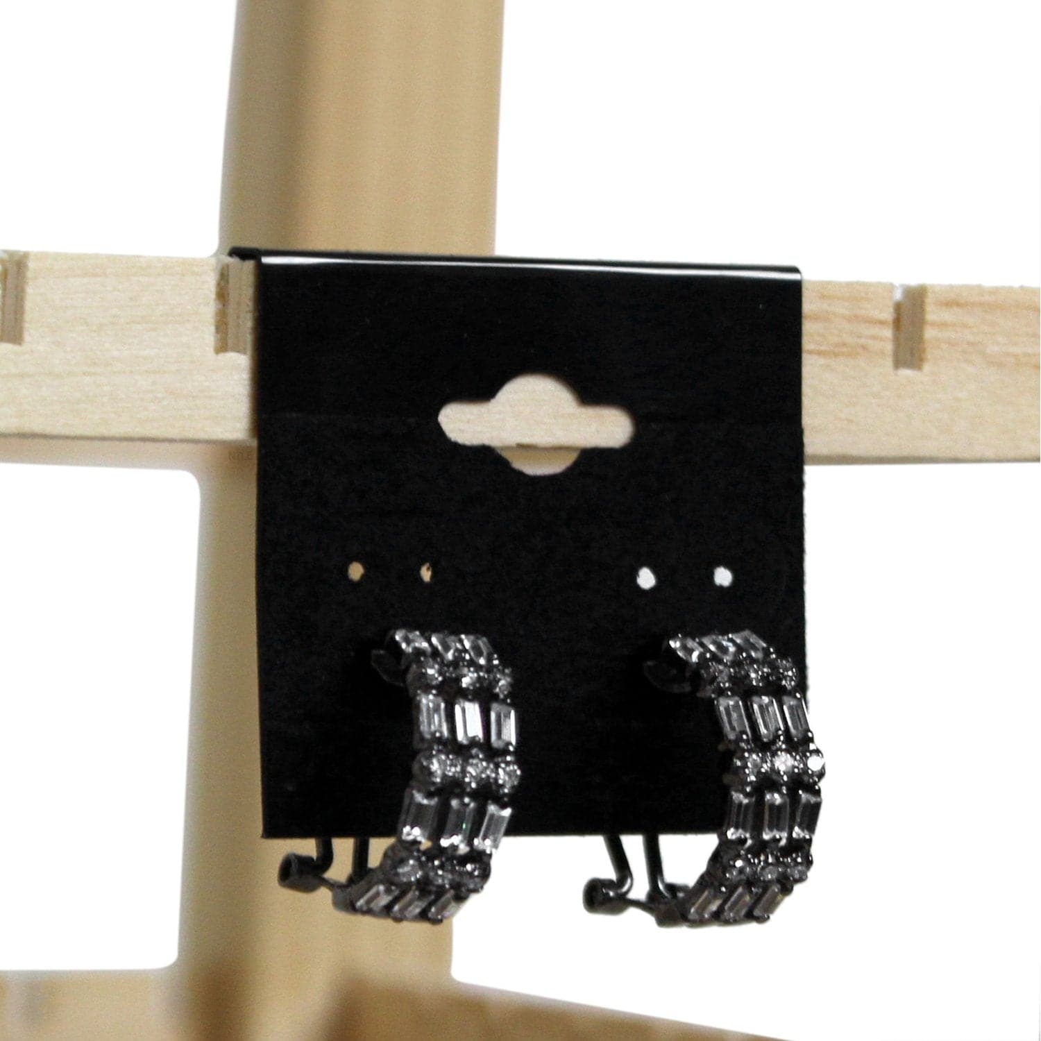 #BX571 Plain Black Hanging Earring Cards