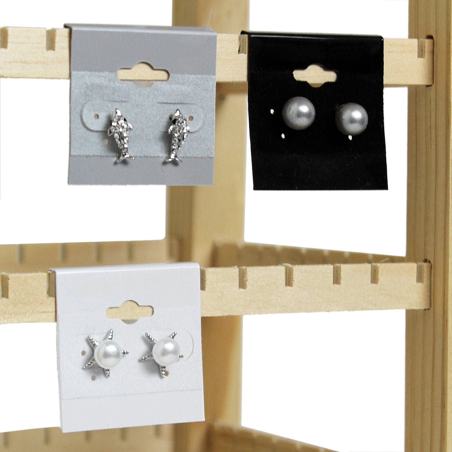 #BX571 Plain Black Hanging Earring Cards