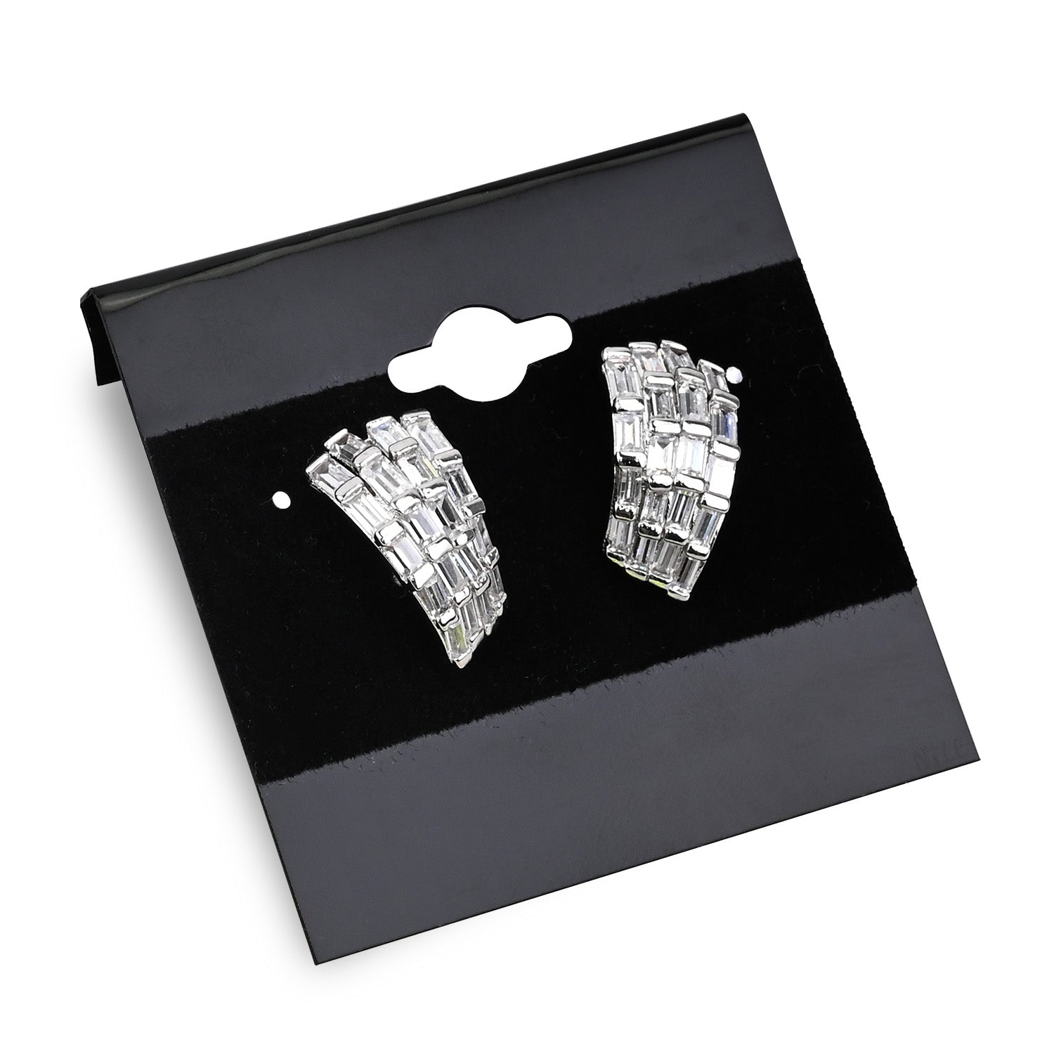 #BX573 Plain Black Hanging Earring Cards