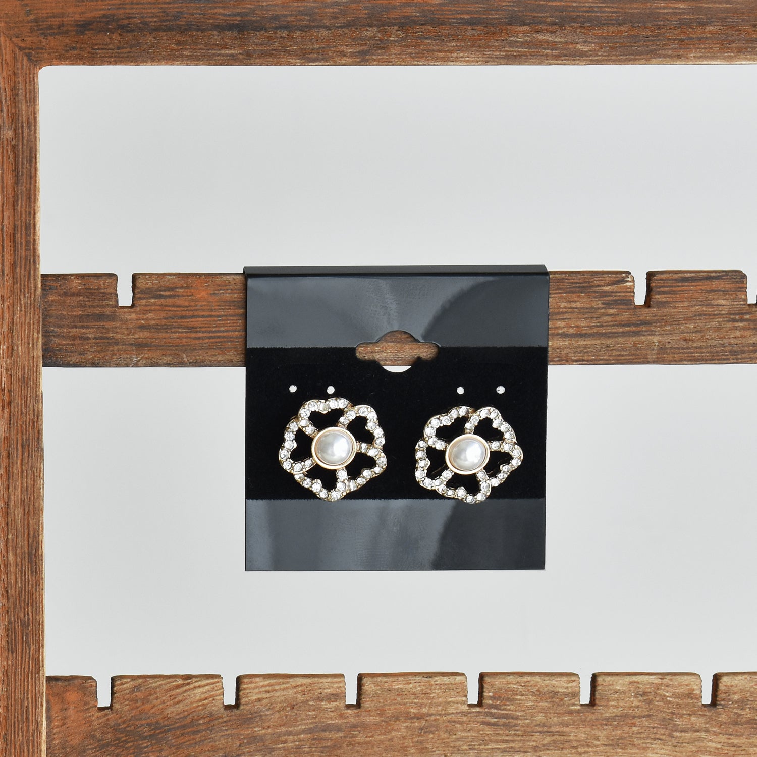 #BX573 Plain Black Hanging Earring Cards