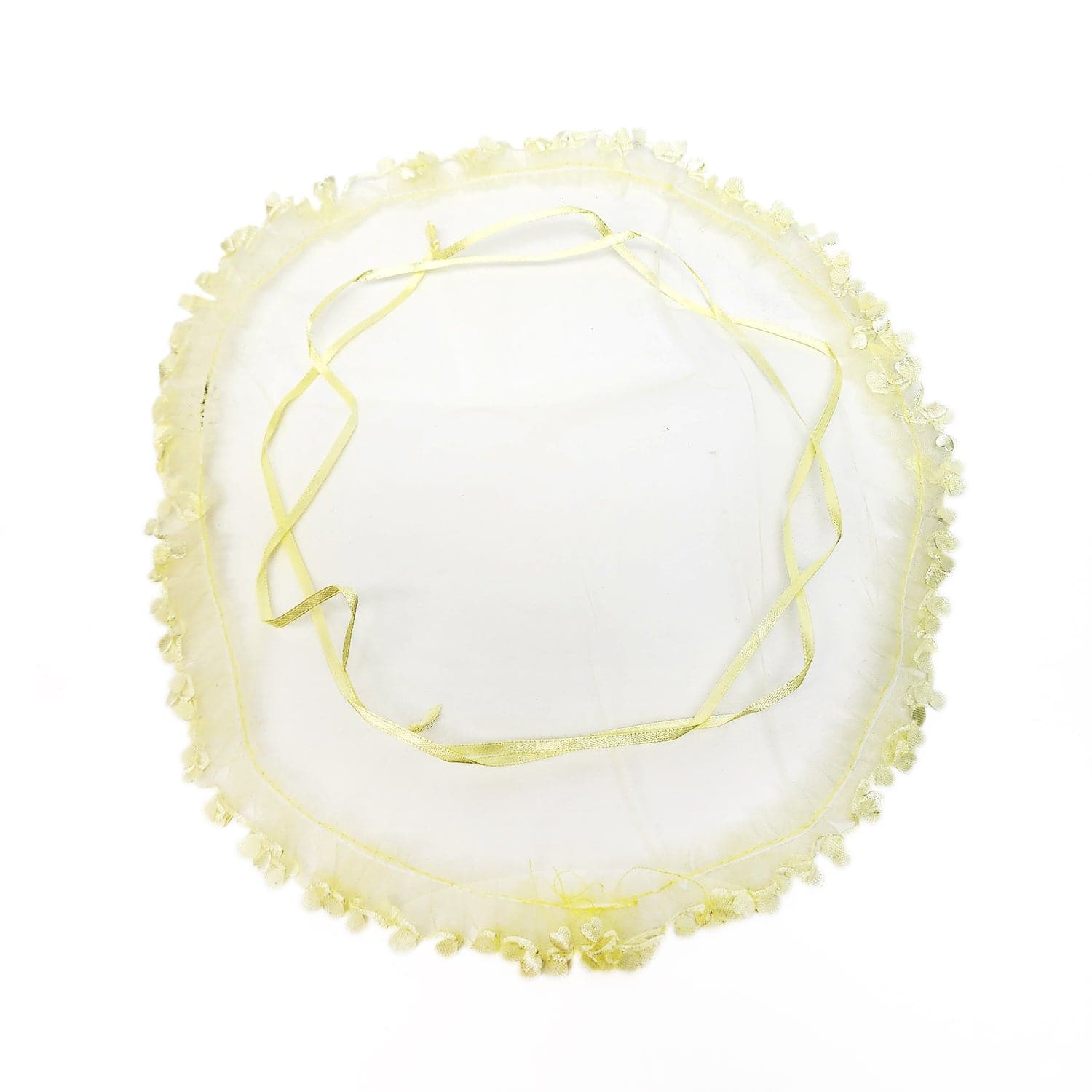 #BX752(YL) Yellow Organza Cinch Pouches with Heart Trim