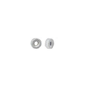#FBB-203S Silver Roundel Beads, 3mm