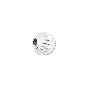 #FBB-307AS Silver Corrugated Beads, 7mm