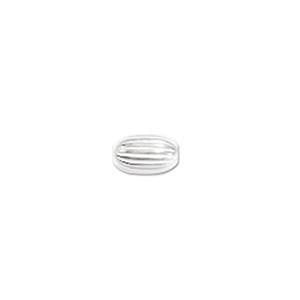 #FBB-346S Silver Corrugated Beads, 4mm x 6mm