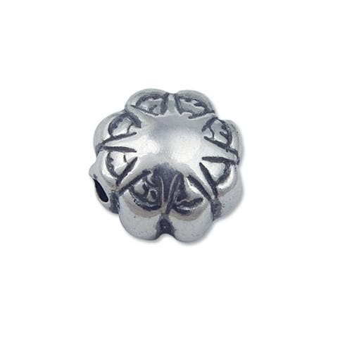 #FBB-414S Silver Fancy Beads, 6mm x 4mm
