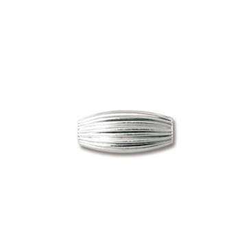 #FBB-4510S Silver Oval Beads, 4.5mm x 10mm