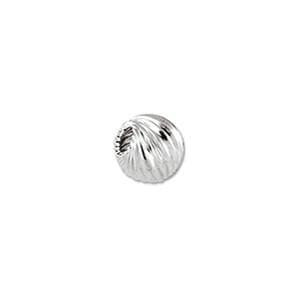 #FBB-506S Silver Twist Beads, 6mm