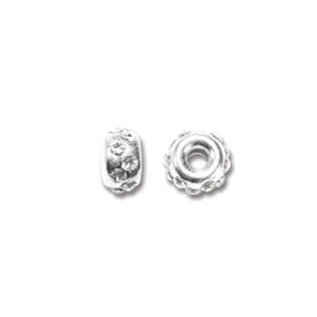 #FBB-5216S Silver Roundel Beads, 5mm