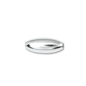 #FBB-5513S Silver Oval Bright Beads, 5.5mm x 13mm