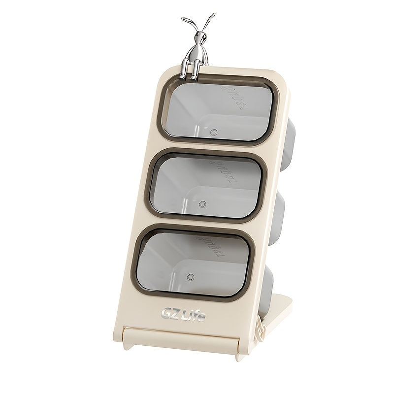 1 Makeup Brush Organizer, Makeup Brush Holder|Sleek White Design|Durable Plastic, Freestanding Cosmetic Storage Box|Polished Finish|Lightweight & Portable| Independent Storage|For Bedroom & Bathroom