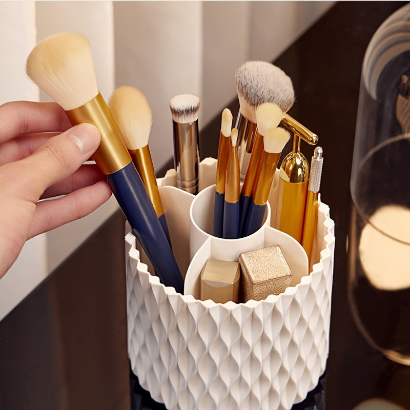 Multifunctional 360°Rotating Makeup Brush Storage Box Portable Desktop Cosmetic Storage Box Lipstick Eyebrow Pen Eyeshadow Brush Holder