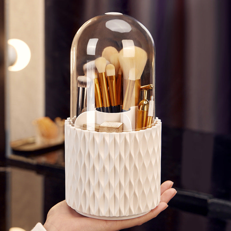 Multifunctional 360°Rotating Makeup Brush Storage Box Portable Desktop Cosmetic Storage Box Lipstick Eyebrow Pen Eyeshadow Brush Holder