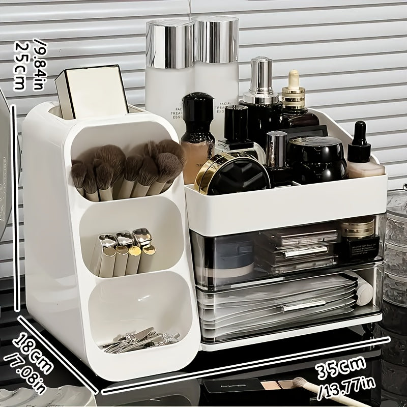 Cosmetic Storage Box for Dresser, with Dresser Drawer, Dresser Table Top, Bathroom Table Top, Elegant Dresser, for Brush, Lotion, Lipstick And Nail Polish
