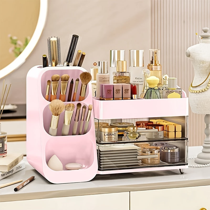 Cosmetic Storage Box for Dresser, with Dresser Drawer, Dresser Table Top, Bathroom Table Top, Elegant Dresser, for Brush, Lotion, Lipstick And Nail Polish