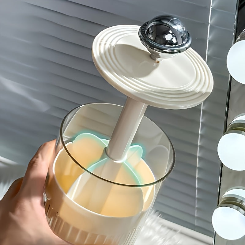 [Makeup Brush Holder] Transparent Press-to-Lift Makeup Brush Holder - Suitable for 5 Family Members - Dustproof Vanity Cosmetic Storage Box - Automatic Lifting Eyebrow Pencil and Brush Bucket - High-End Organizer - Advanced Texture Desktop Press-to-Lift