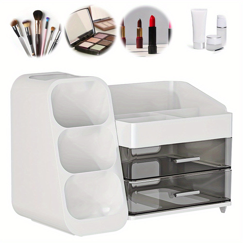 Plastic Desktop Organizer Makeup Organizer Box with Drawers Makeup Storage Box Dustproof Cosmetic Display Case for Lipstick Makeup Brush