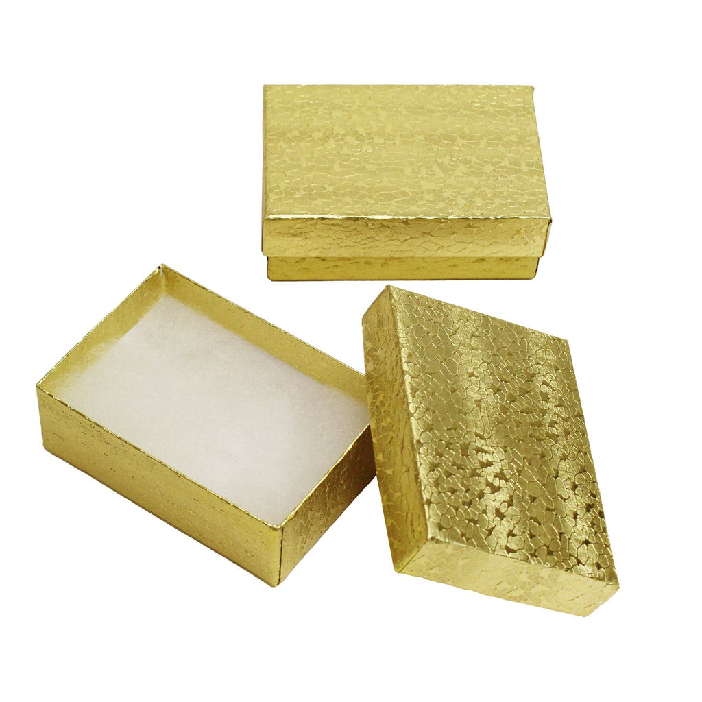 #BX2832 Gold and Silver Color Paper Cotton Filled Boxes
