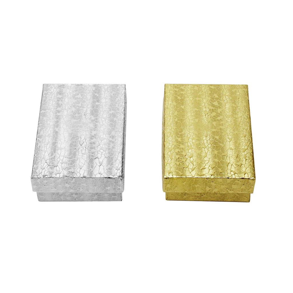 #BX2832 Gold and Silver Color Paper Cotton Filled Boxes