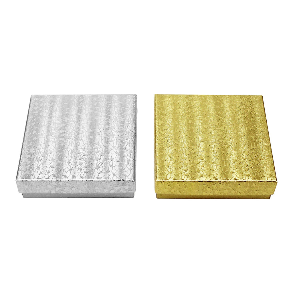 #BX2833 Gold and Silver Color Paper Cotton Filled Boxes