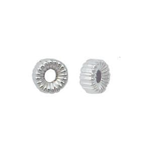 #FBB-206SS Silver Roundel Beads, 6mm