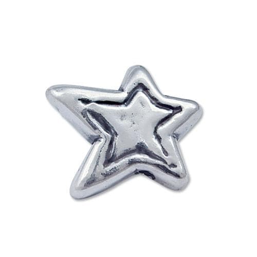 #FBB-422S Silver Star Shaped Beads, 13mm