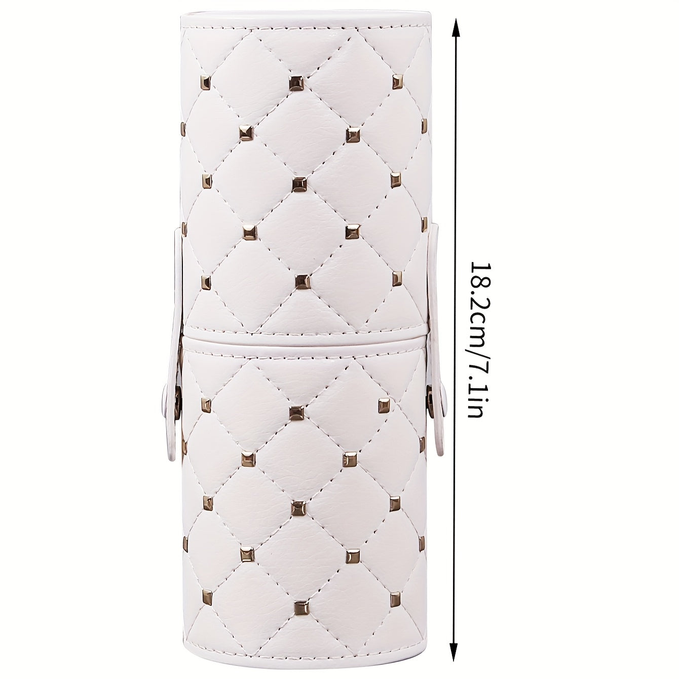 1pc Luxury Faux Leather Makeup Brush Holder, Waterproof Dustproof Large Capacity Cosmetic Storage Case, Multi-functional Unscented Beauty Organizer Tool