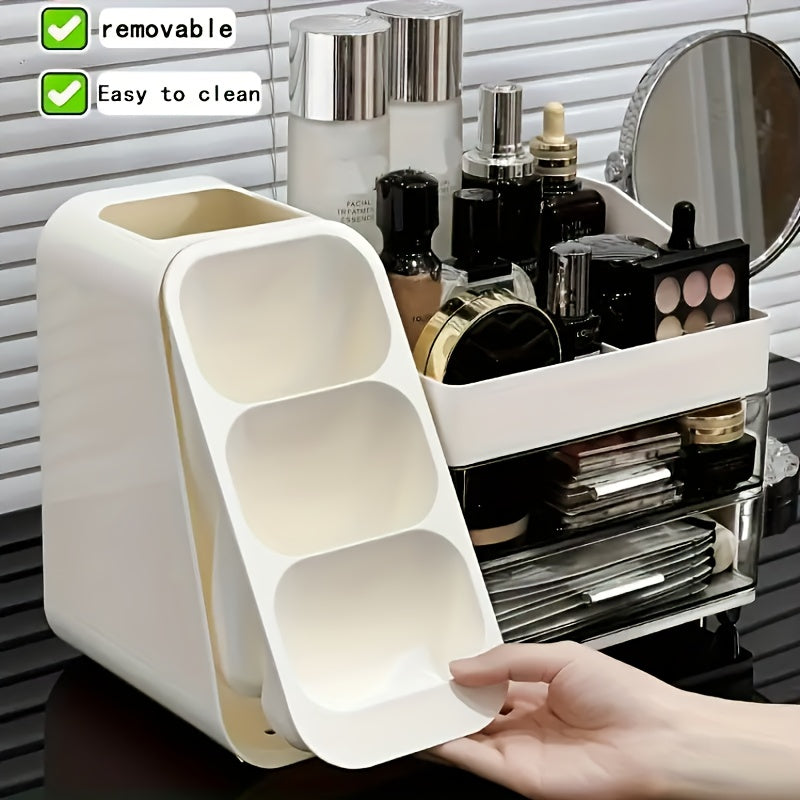 Cosmetic Storage Box for Dresser, with Dresser Drawer, Dresser Table Top, Bathroom Table Top, Elegant Dresser, for Brush, Lotion, Lipstick And Nail Polish