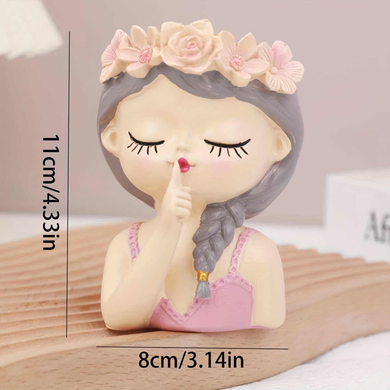 [Dustproof Makeup Holder] 1pc Dustproof Fairy Maiden Design Rotating Makeup Brush Holder | Cylinder Storage for Eyebrow Pencils and Brushes, Ideal for Dressing Table - Can Also Be Used as Pen Holder or Vase