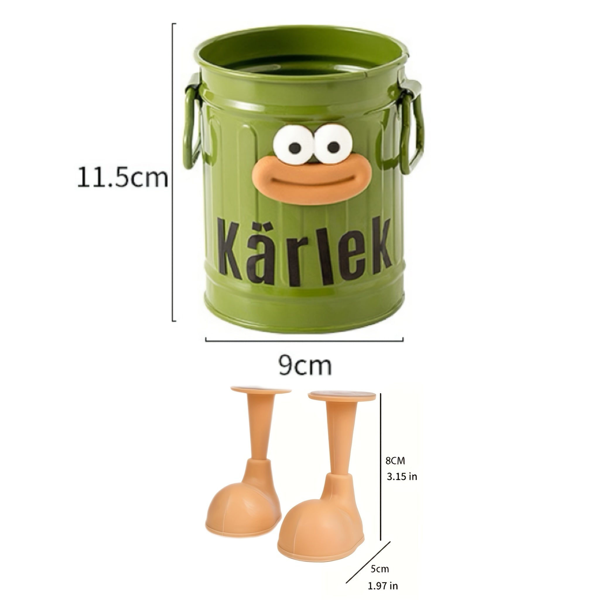 2pcs Cute Big Mouth Design Office Pencil Case Makeup Brush Storage Bucket Suitable For School, Office, Desktop Storage Gift Stickers Can Be Designed By Yourself