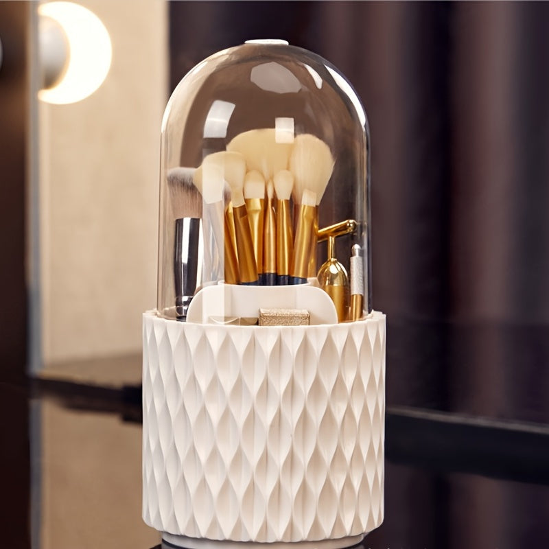 Multifunctional 360°Rotating Makeup Brush Storage Box Portable Desktop Cosmetic Storage Box Lipstick Eyebrow Pen Eyeshadow Brush Holder