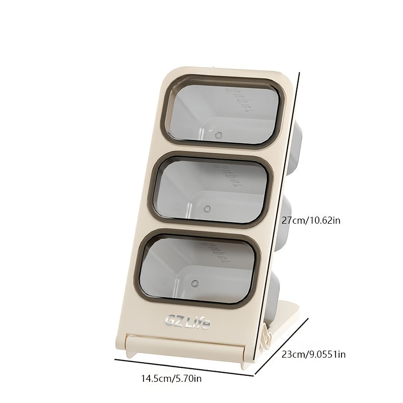1 Makeup Brush Organizer, Makeup Brush Holder|Sleek White Design|Durable Plastic, Freestanding Cosmetic Storage Box|Polished Finish|Lightweight & Portable| Independent Storage|For Bedroom & Bathroom